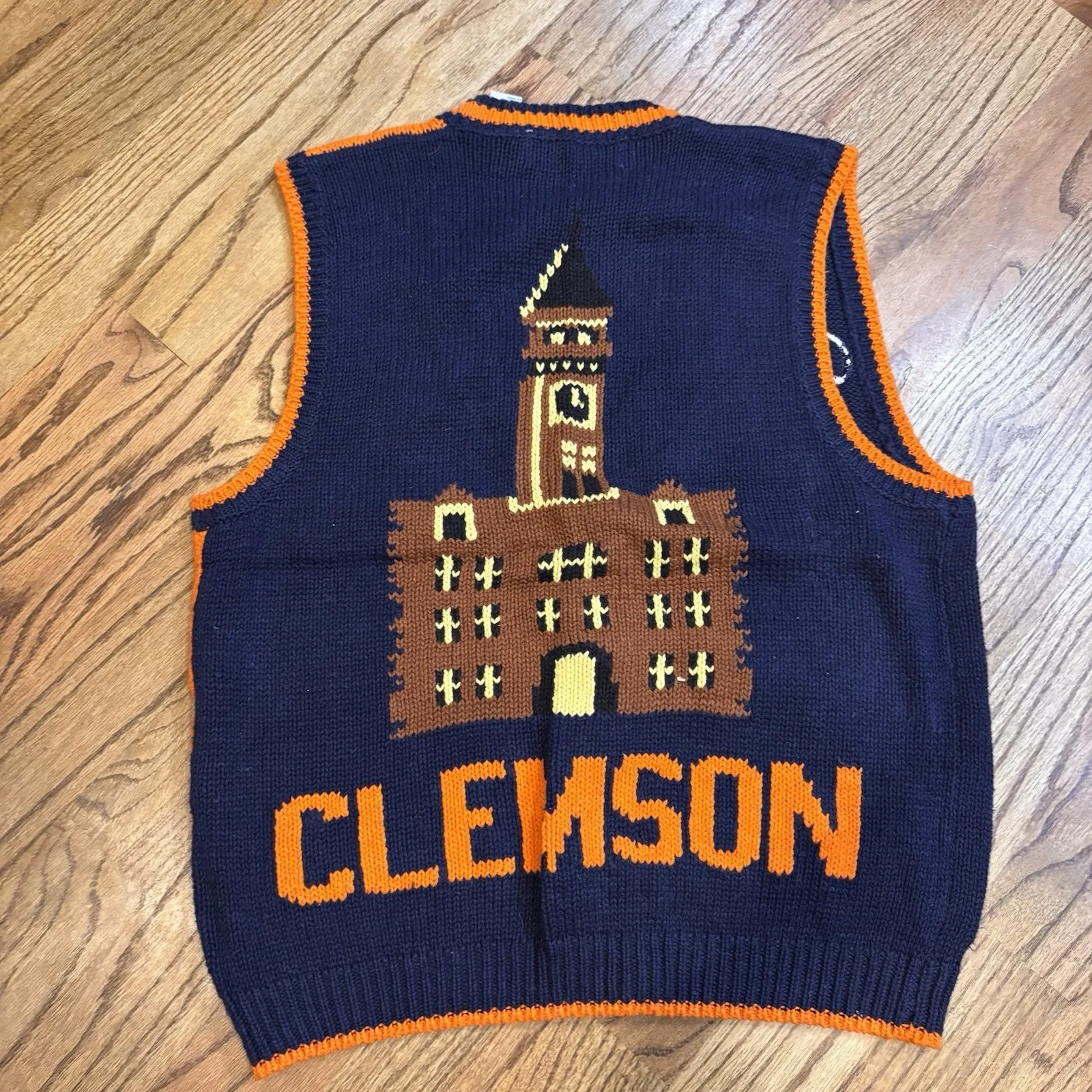 Vintage Bellepointe Clemson Tigers Knit Sweater Vest Large Collegiate Novelty - Image 2