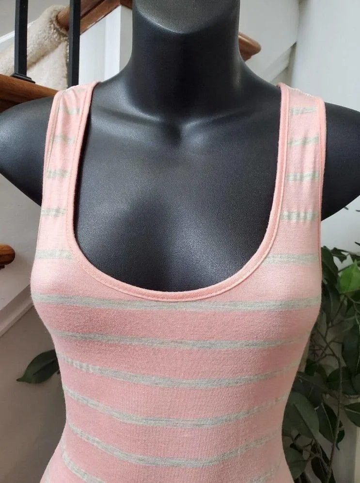 Rue 21 Womens Pink White Rayon Scoop Neck Sleeveless Long Maxi Dress Size Medium - Image 2