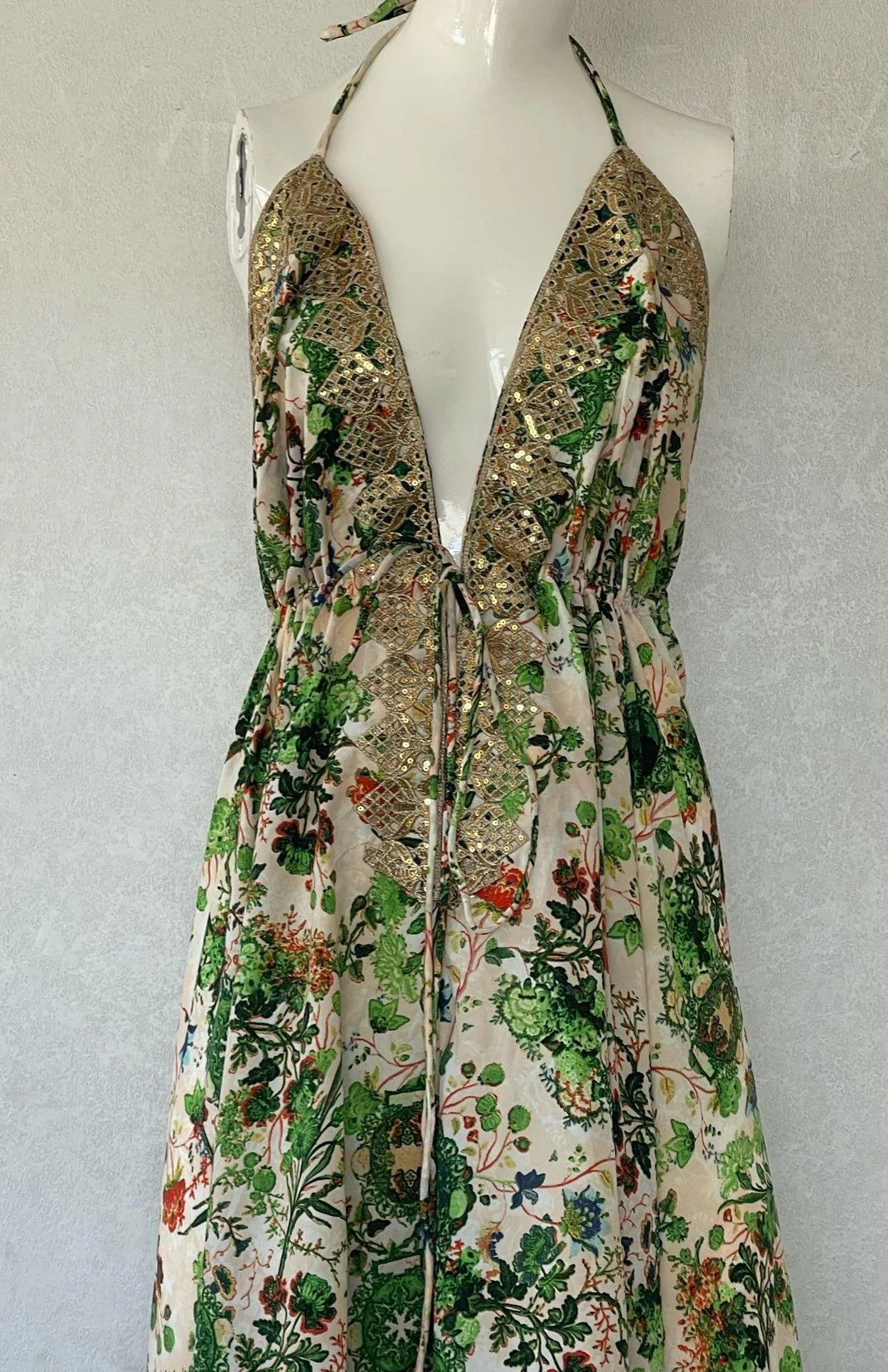 Holt neck dress for women Green Size one size - Image 2