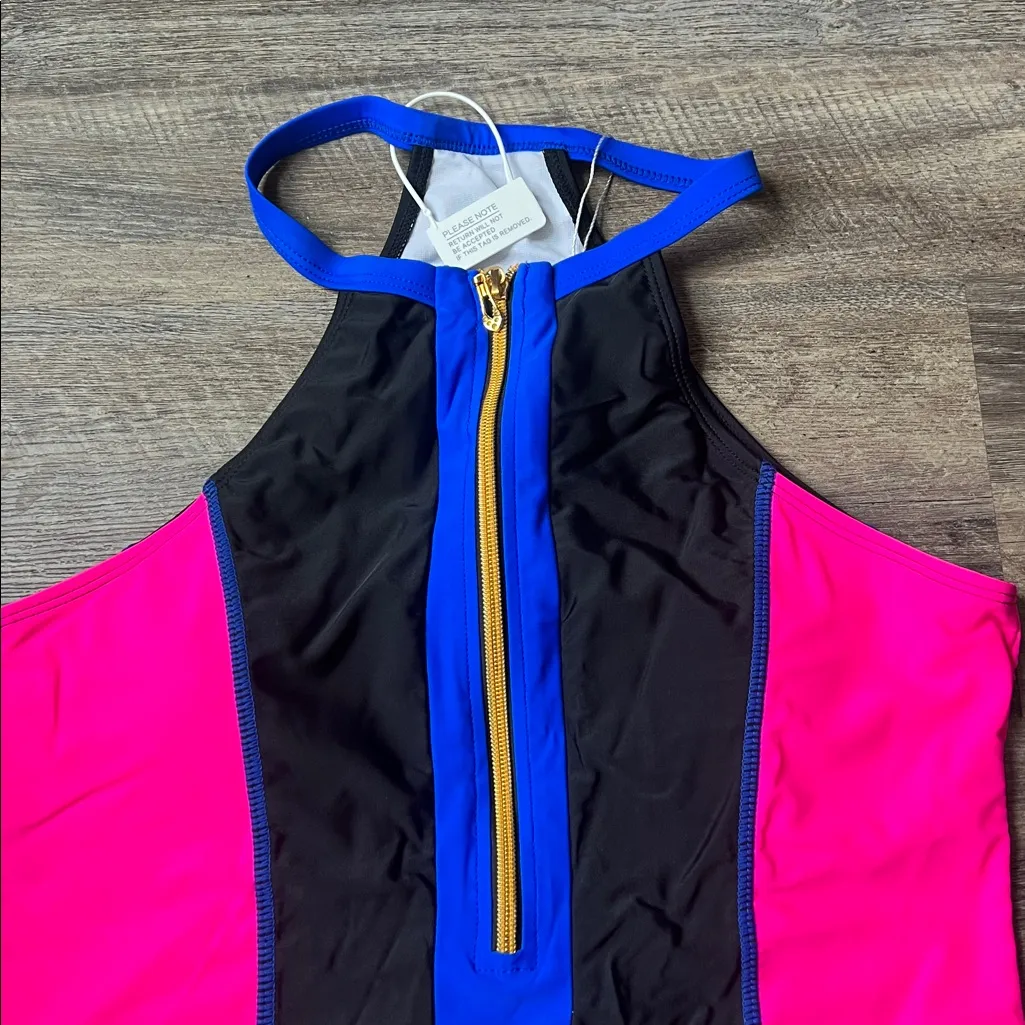 BIKINX One Piece Surfing Swimsuits Zipper Bathing Suits Monokini Swim Sz L ⚫️ Black Size L - Image 4