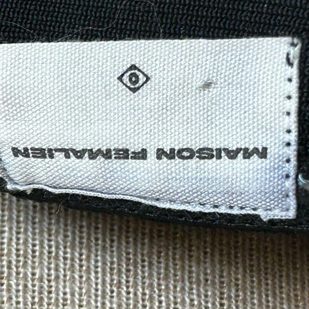 MAISON FEMALIEN Crop Top Womens Small Long Sleeve Off The Shoulder Y2K Sexy Black - Image 7