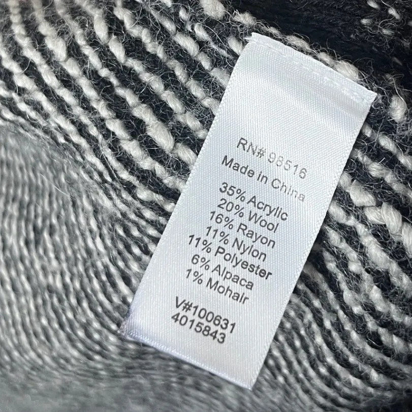 Coldwater Creek Wool Alpaca Gray Black Textured Knit Cardigan Sweater M 10/12 - Image 7