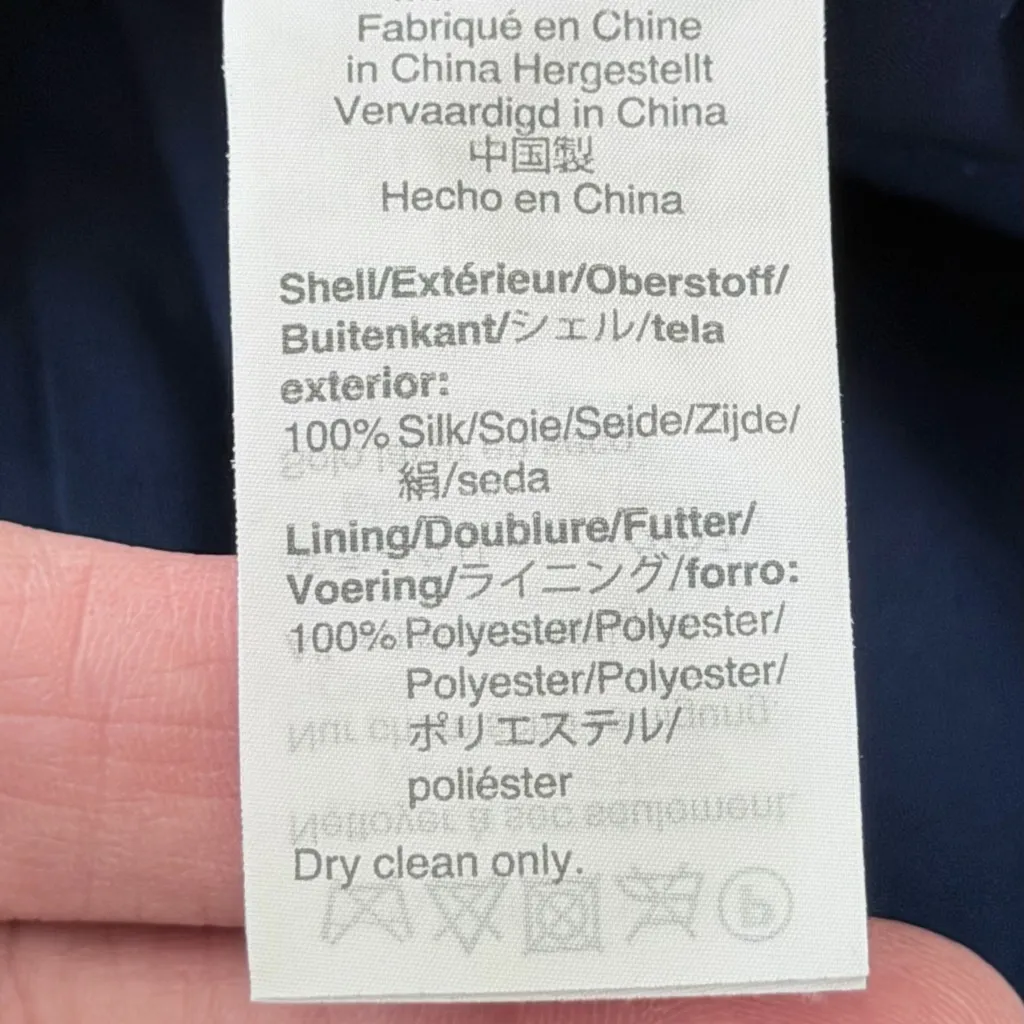 Madewell 100% Silk Atrium Midi Skirt Size 20 Birds of Paradise Navy Floral Print - Image 8