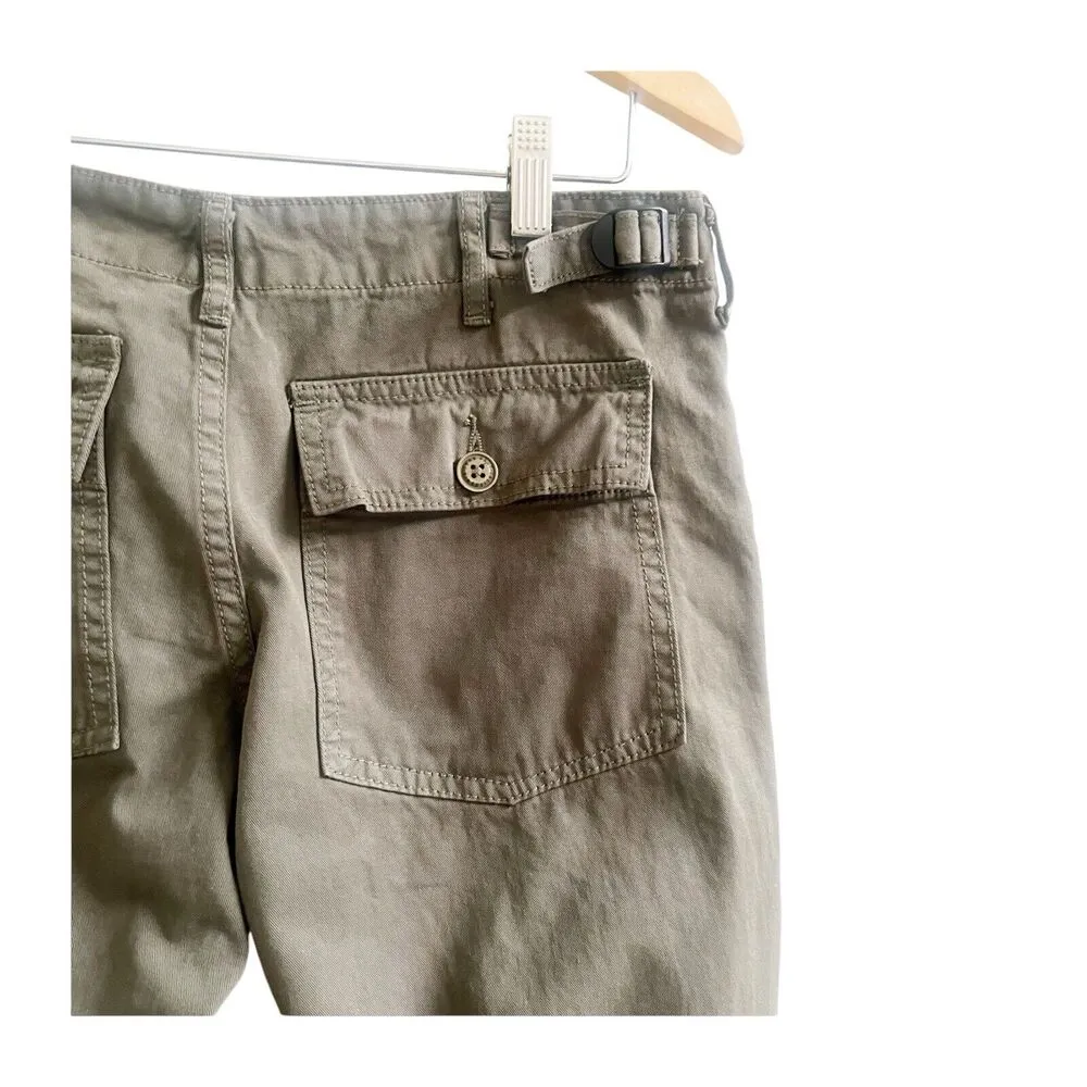 John Galt Shanghai Women’s Low Rise Chino Pants Olive Green Straight Leg Size S - Image 6