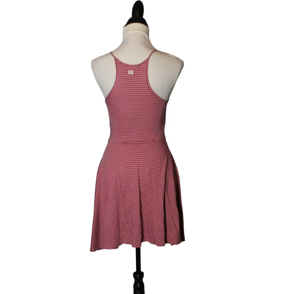 Y2K Billabong Pink & Black Striped Skater Dress - Image 4