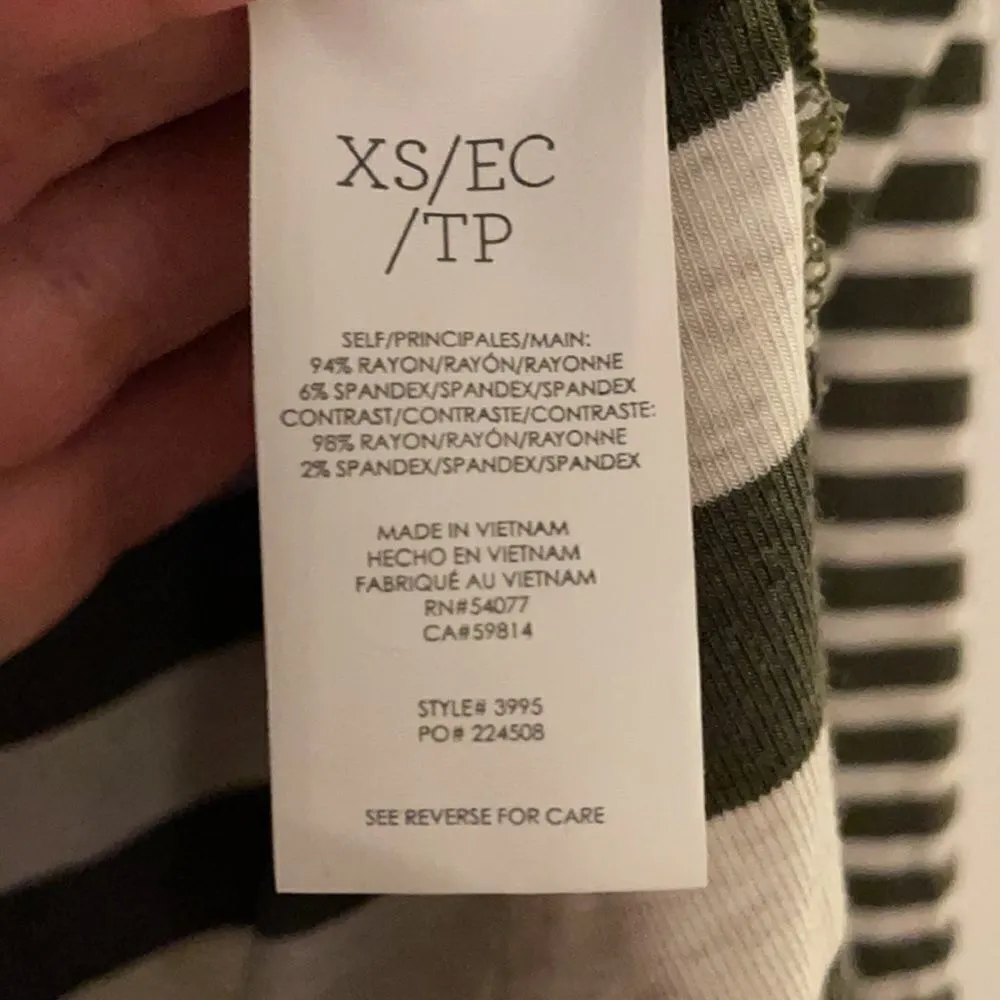 CAbi Olive Green & Oatmeal Striped Playoff Hoodie 3995 - Image 5