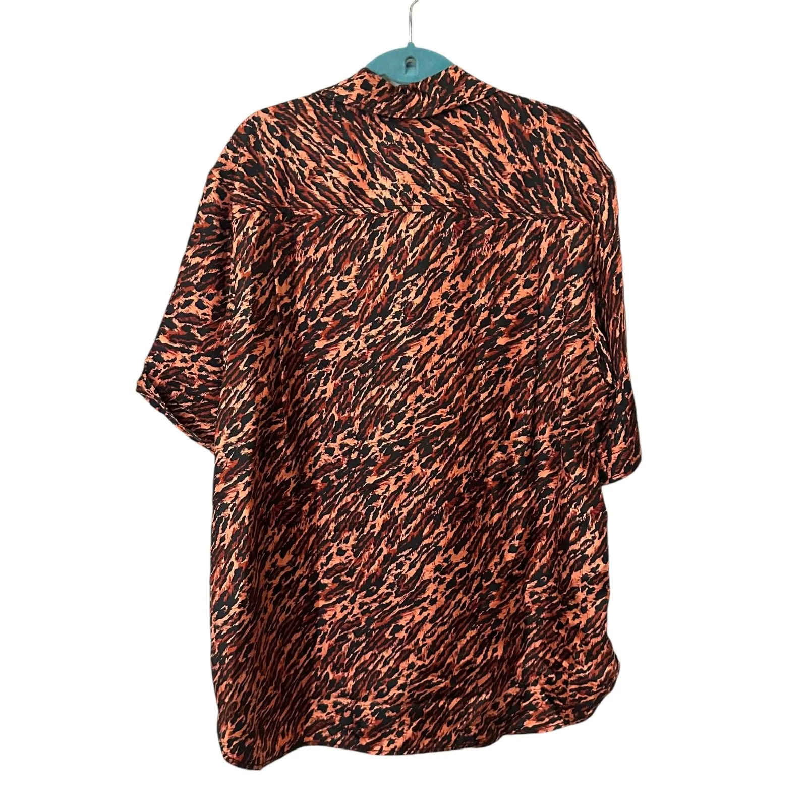 SANDRO Animal Print Buttoned Down Silk‎ Blouse Sz 4 - Image 6