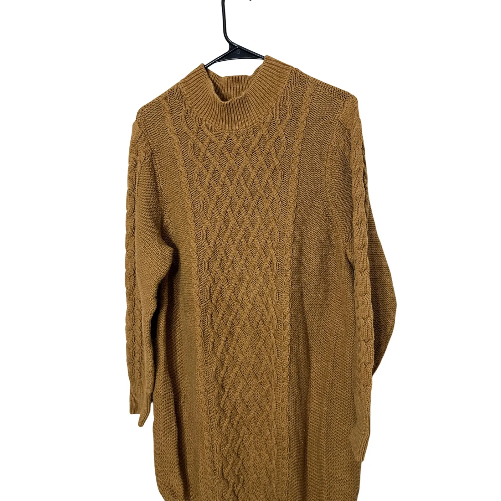 Old‎ Navy XXL Womens Sweater Dress Cable Knit Mock Neck Brown Pullover - Image 2