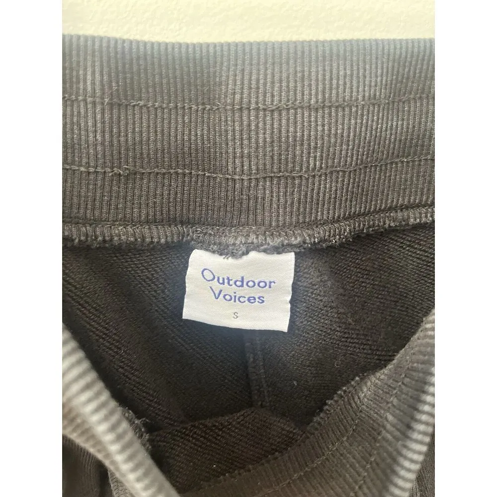 Outdoor Voices Women Size S  100% Cotton Terry Thick Jogger Sweatpants Black - Image 5
