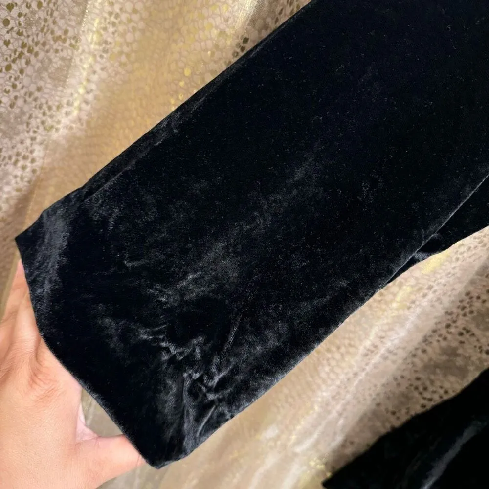 Free People Chelsey Black Long Sleeve Velvet Open Back Mini Dress Small NWOT - Image 5