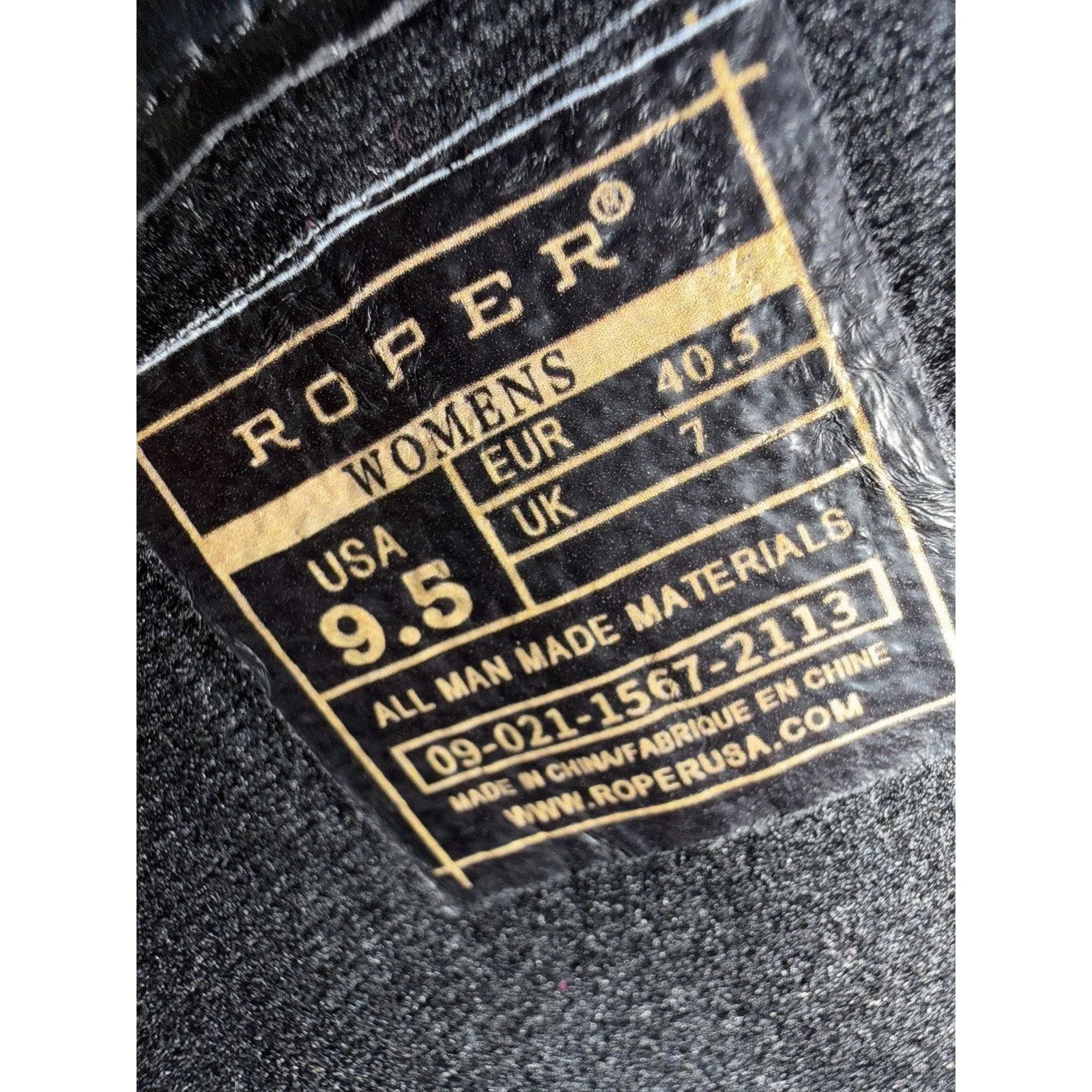 Roper Amelia Women Black Boots 9.5 Cowgirl Boho Western Country Chic Wildwest - Image 11