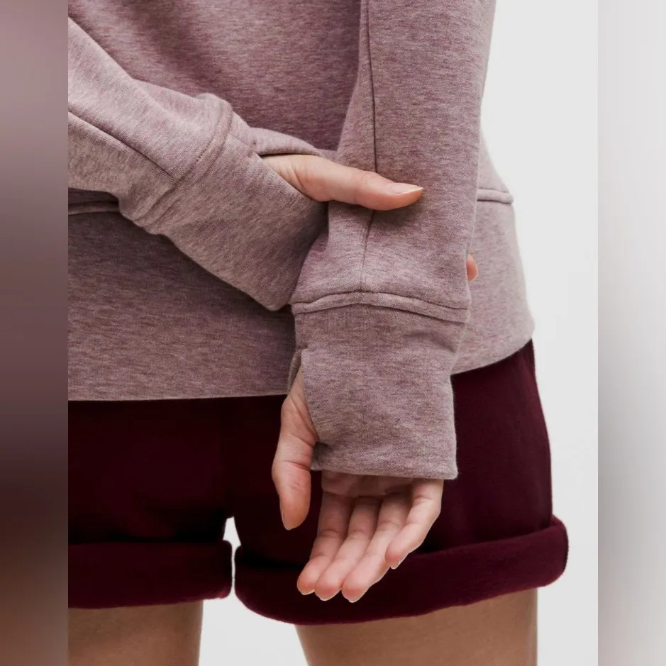 Lululemon NWT Scuba Full Zip Hoodie PLUSH Velour Heathered Twilight Rose Size 6 - Image 5