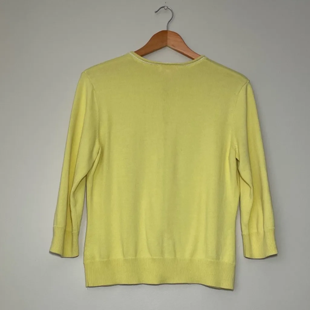 Lilly Pulitzer Pearl Button Cardigan Sweater Butter Yellow - Image 5
