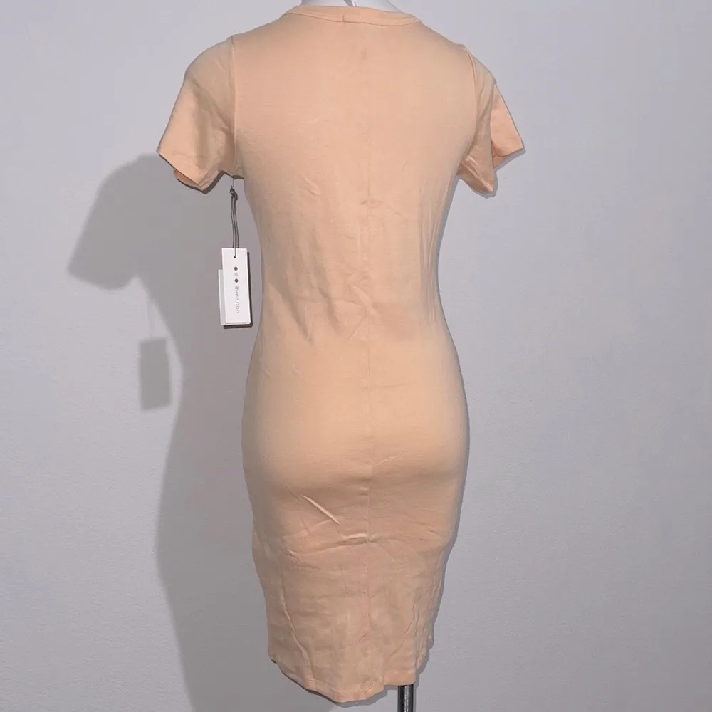 Three Dots Jersey S/S Crewneck T-Shirt Dress in Apricot Ice Size L New w/Tag - Image 7