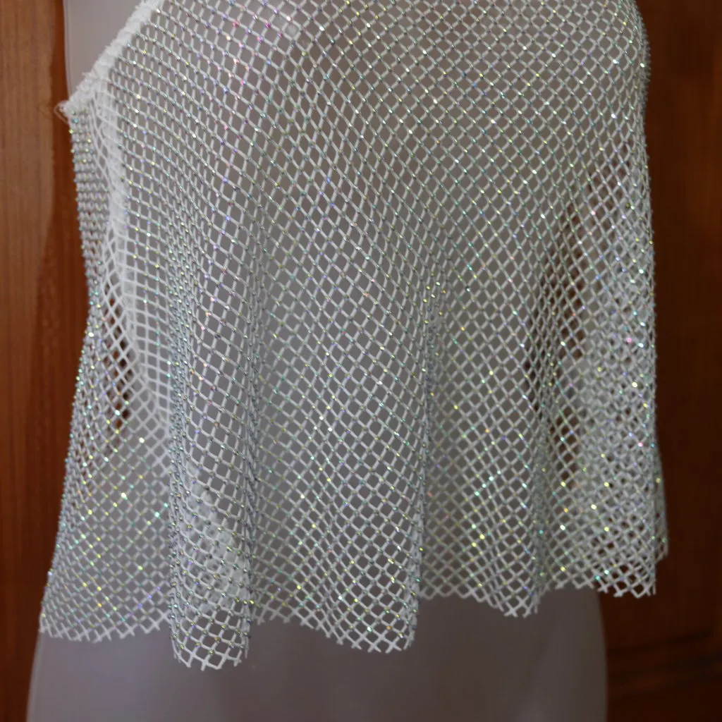 Lush Rhinestone Mesh Sparkly Cropped Cami Top Small NWT Party Glam - Image 2