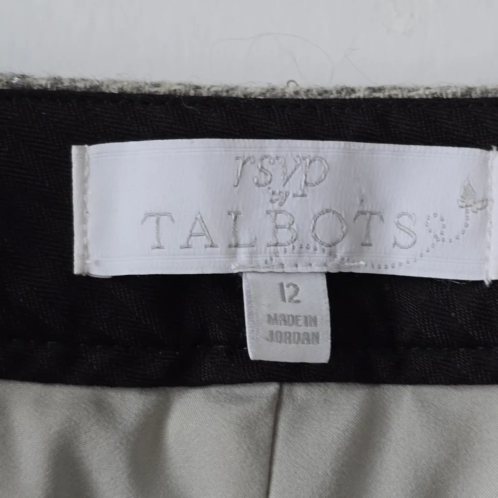 RSVP Talbots Gray Sequin Sparkle Herringbone Tweed Ankle Pants Size 12 - Image 10