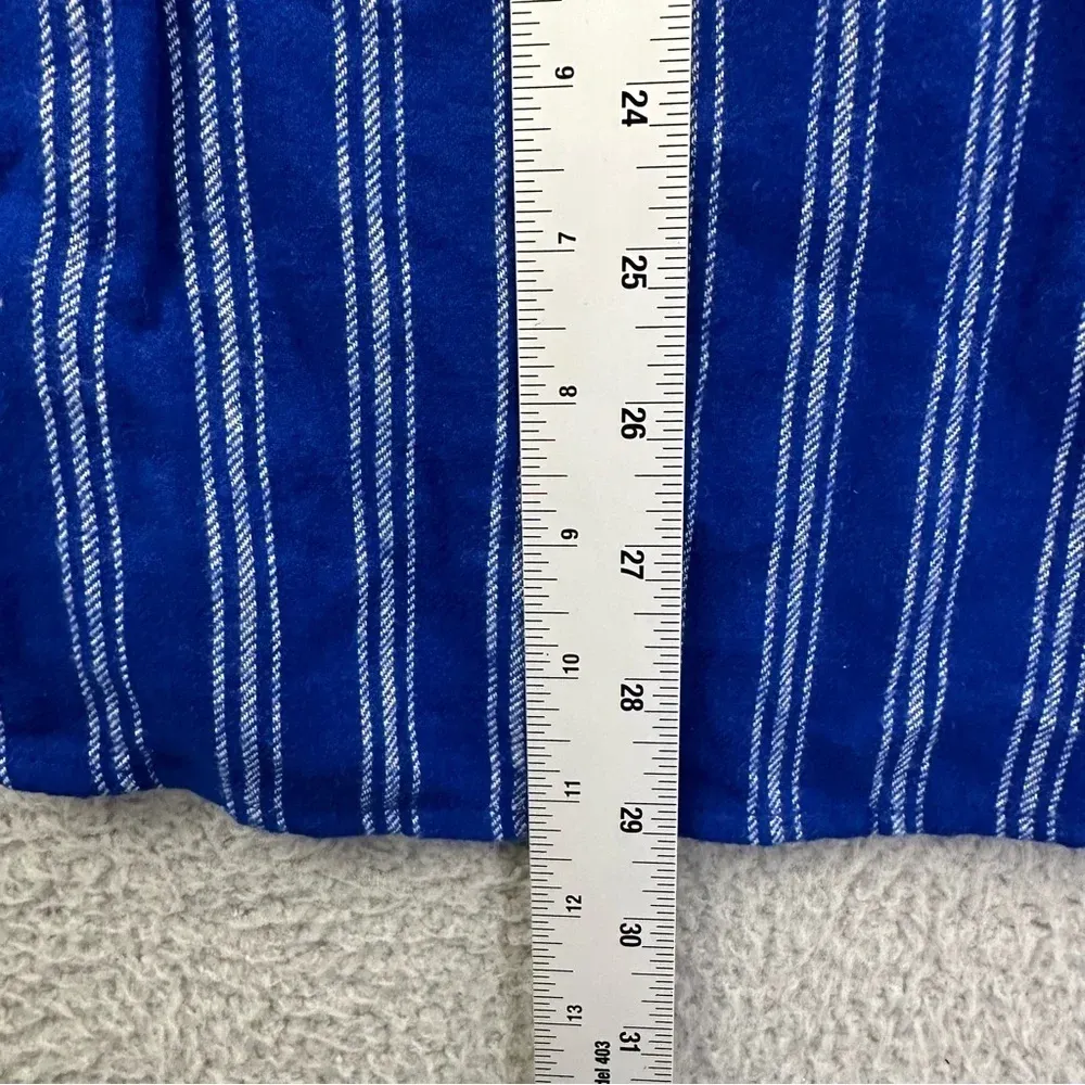 NWT Kim Rogers Curvy Long Sleeve Button Down Shirt Cotton Blue Stripe Women's 1X - Image 7