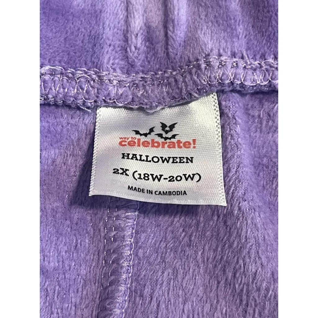 Way To Celebrate Halloween Velour Sweat Shorts Womens Size 2X Purple Soft NWT - Image 5