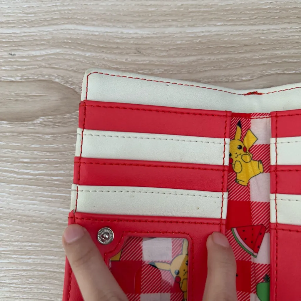 loungefly Pokémon zip wallet picnic fruit basket red plaid spring - Image 3
