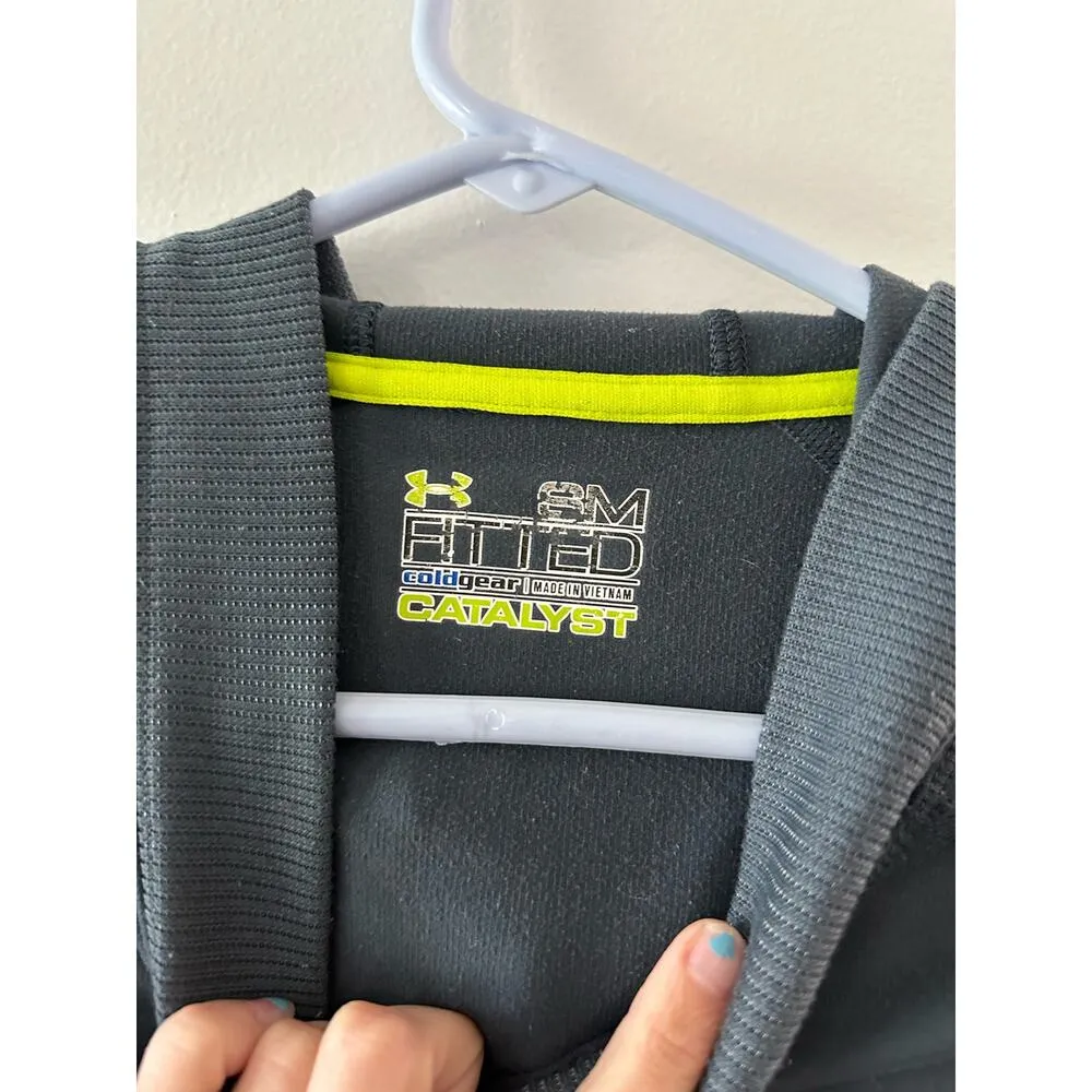 Under Armour Hoodie Women's Small Gray Catalyst Coldgear Fitted Long Sleeve - Image 4