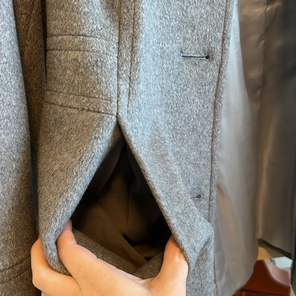 Calvin Klein Wool Blend Gray Pocket Peacoat, 14 - Image 5