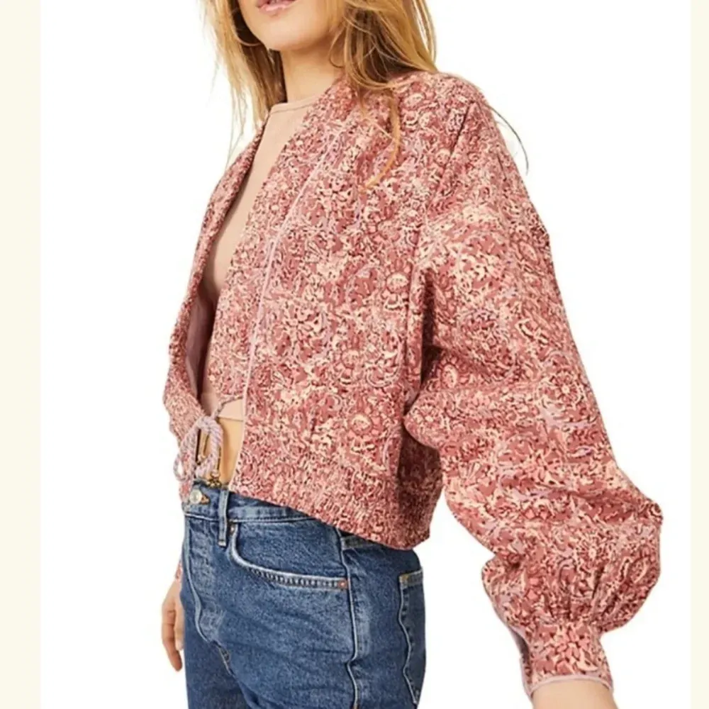 Free People Rosalina Tie Front Jacket‎ New Barbie Barbie Core Cropped Paisley - Image 3