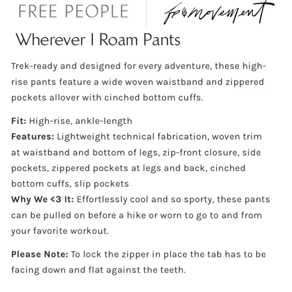 FP Free People Movement Wherever I Roam Pants in Black Size S - Image 15