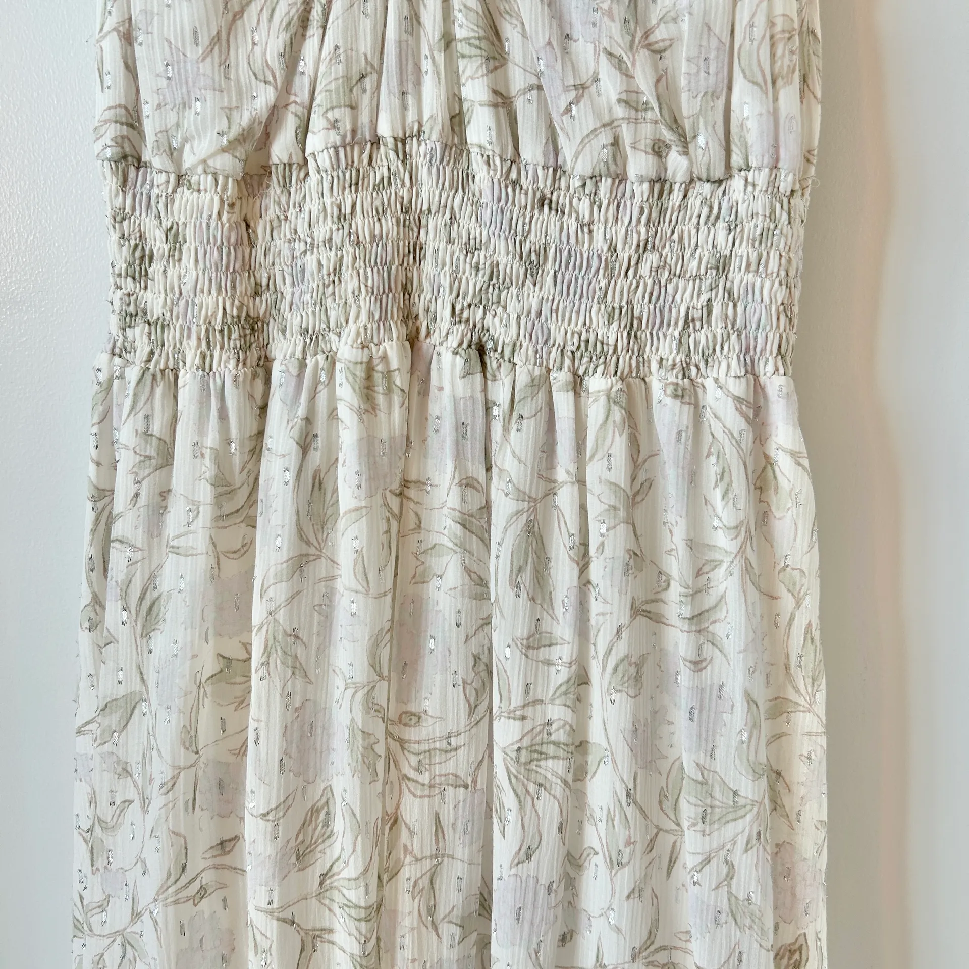 Rebecca Taylor Silk Blend Zadie Smocked Midi Dress Size 2 - Image 8