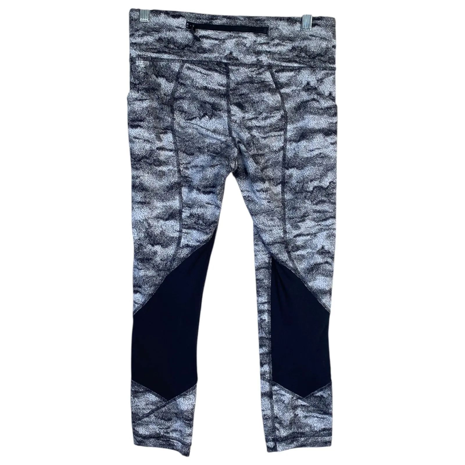 LULULEMON Pace Rival Crop Power Luxtreme Hazy Days Gray Camo Soulcycle Size 6 - Image 3