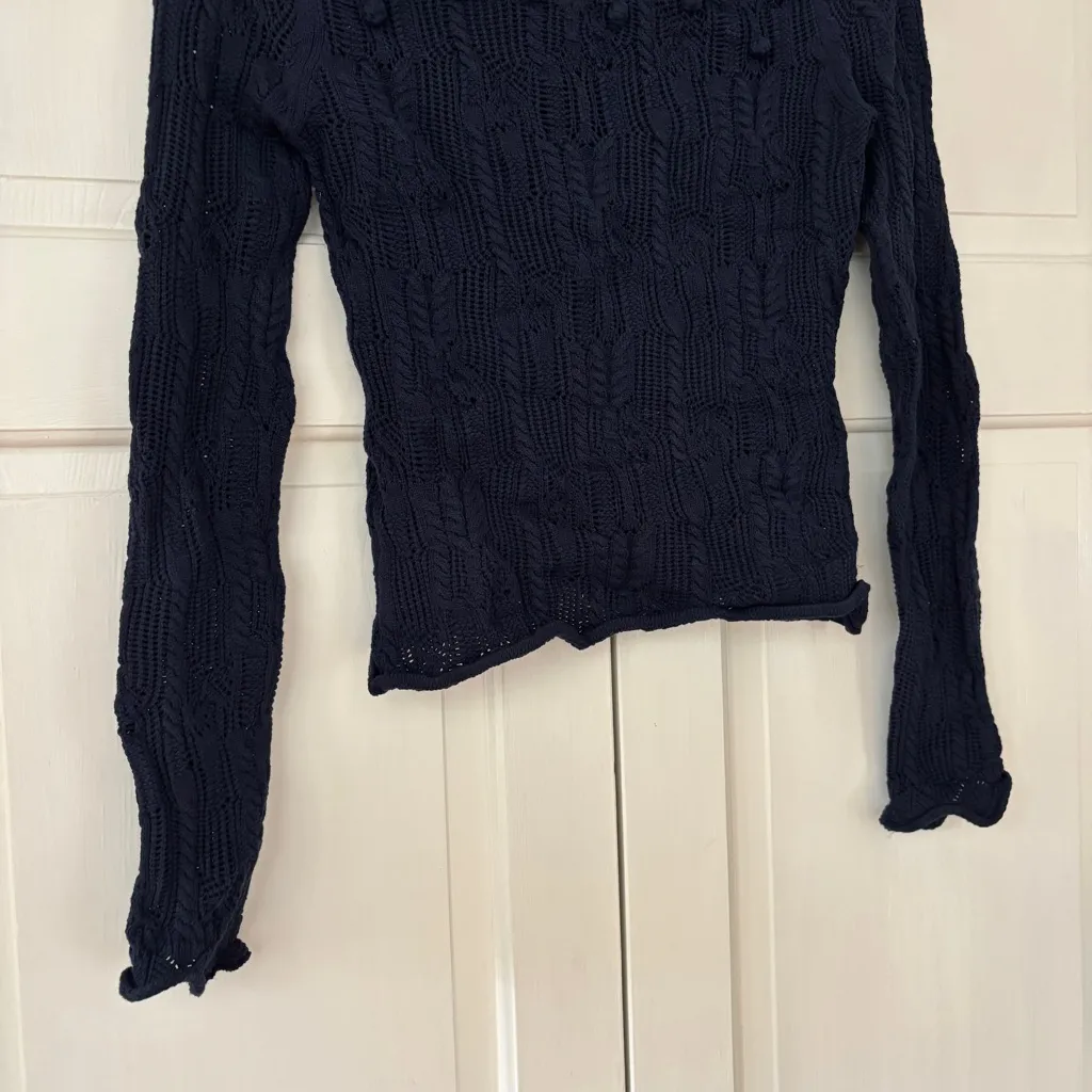 Ulla Johnson Celeste Sweater Midnight Popcorn Navy Blue Knit Pullover Size Small - Image 13