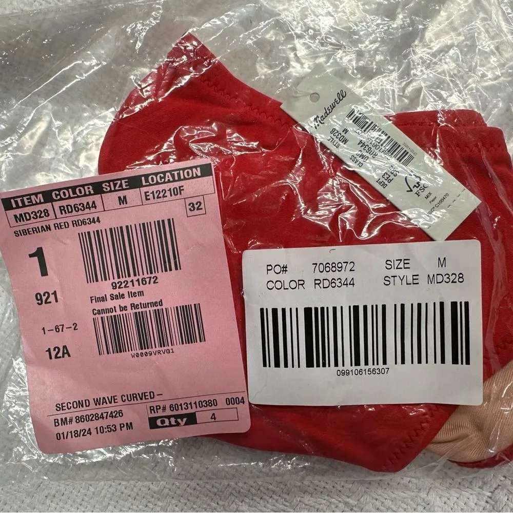 Second Wave Curved-Waist Bikini Bottom In Siberian Red‎ Size M - Image 5