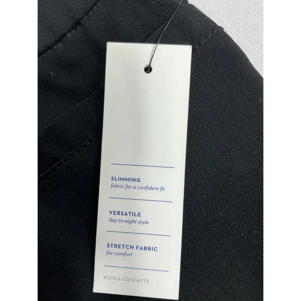 Womans Apt 9 Brynn Pullon Casual Pants 24 W Black Straight Midrise NWT - Image 6