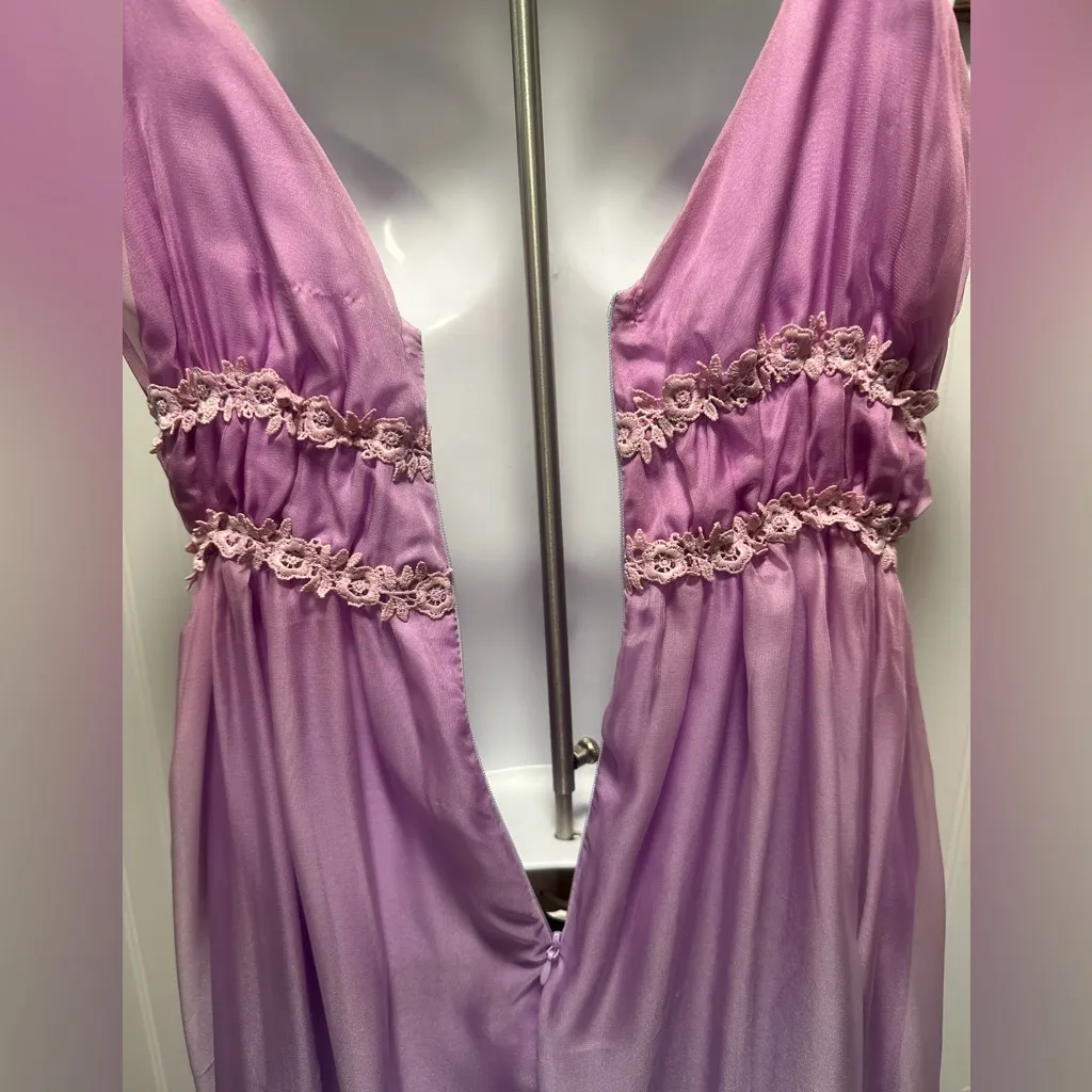 Boho Rainbow Fairy Pink Blue Ombre Gender Reveal Maxi Dress Sz S NWT see pics - Image 11