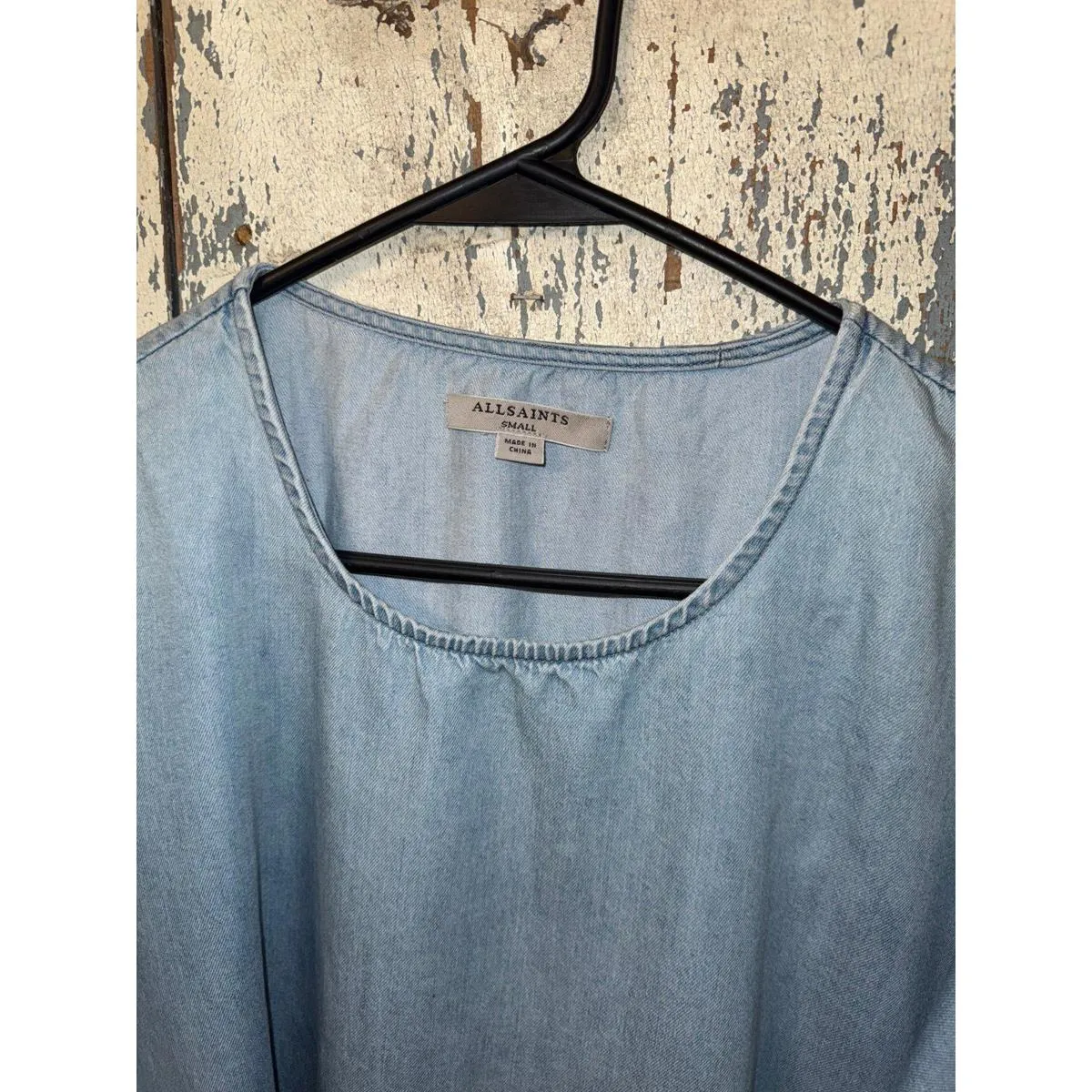 All Saints denim tie-waist dress, knee-length, size small - Image 6