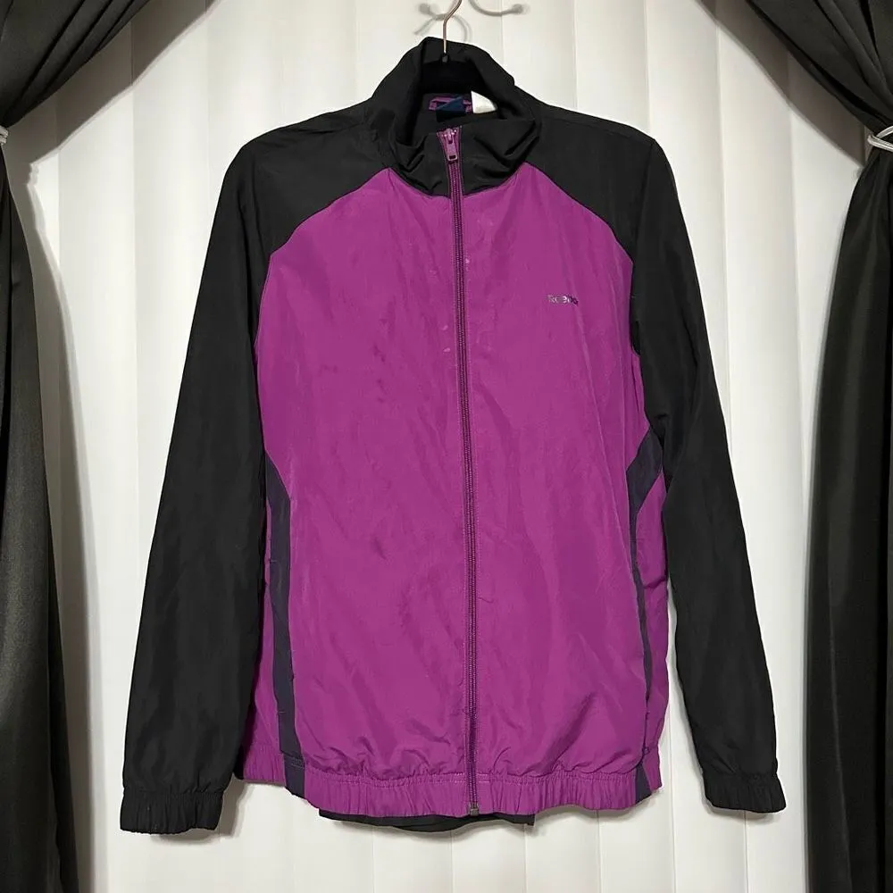 Reebok 2pc purple/black jacket and pants tracksuit set. Full zip jacket + drawst - Image 2