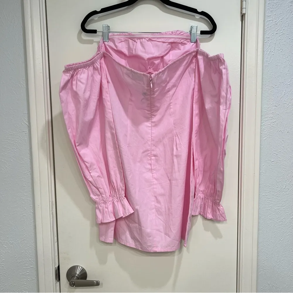 Noisy May Chiara Off the Shoulder Long Sleeve Cotton Minidress - Image 7