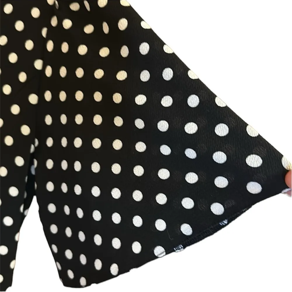 ASOS Black & White Polka Dot Dress MIDI/Maxi length. Button Up. Tie Back - Image 5