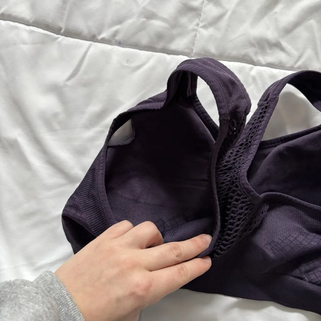 Pro Fit Womens Size Large Purple Seamless Sports Bra Padded Racerback - Image 6