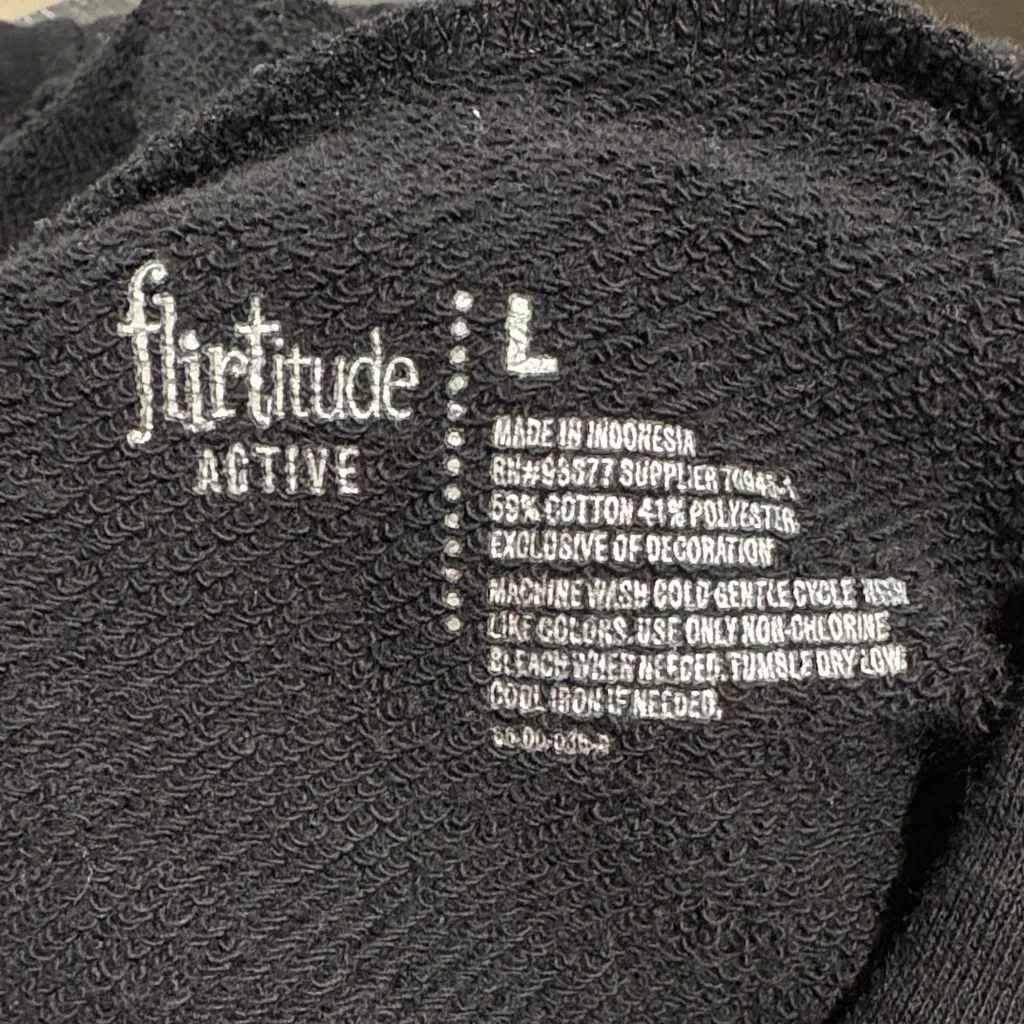 Flirtitude Black Sleeveless Hoodie with Red and White Stripe - Image 6