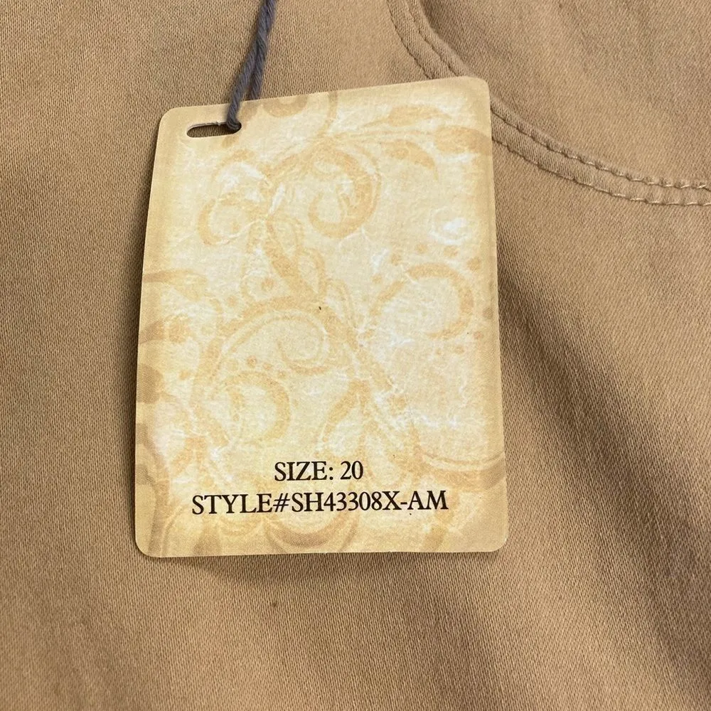 HYBRID & CO.Women’s Tan/Orange Jean Shorts, Sz 20, Cotton, Polyester, spandex blend - Image 12