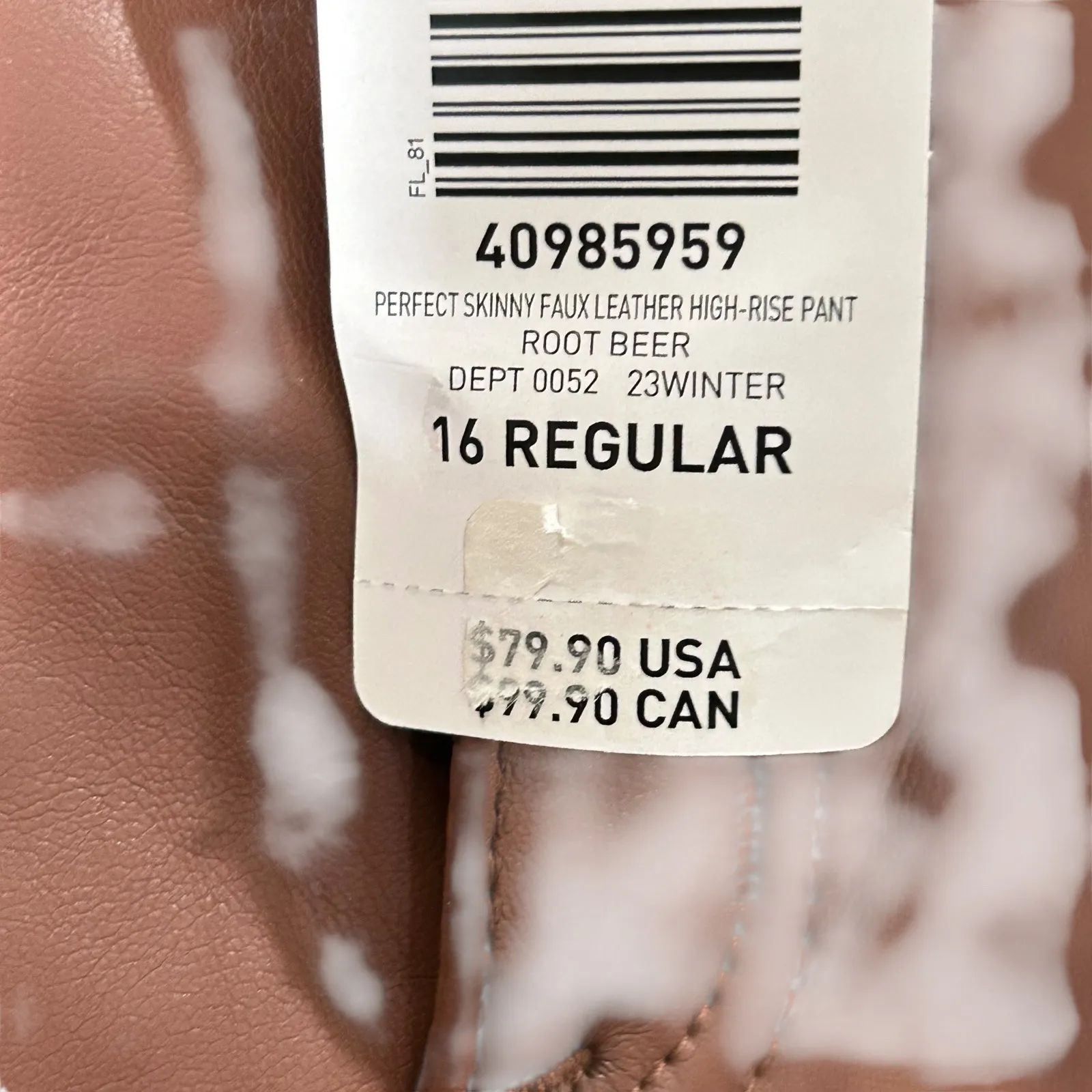 NEW Torrid Faux Leather Pants Womens 16R Brown Perfect Skinny Mid‎ Rise Ankle - Image 8