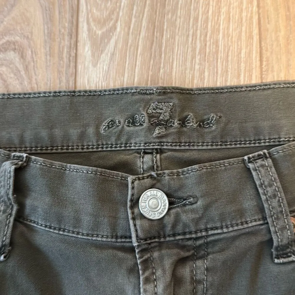7 for all mankind jeans women's olive green/gray jeans size 30 - Image 3
