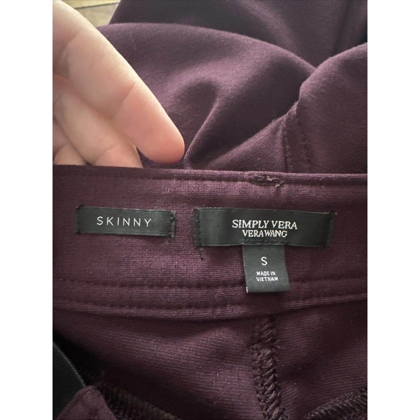 Simply Vera Wang Pants Sz Small Purple Knit Womens Stretch Waist - Image 7