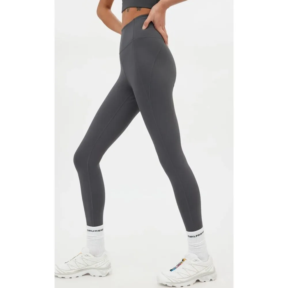 Girlfriend Collective Compressive High-Rise Legging Wide Elastic Waistband Gray - Image 3