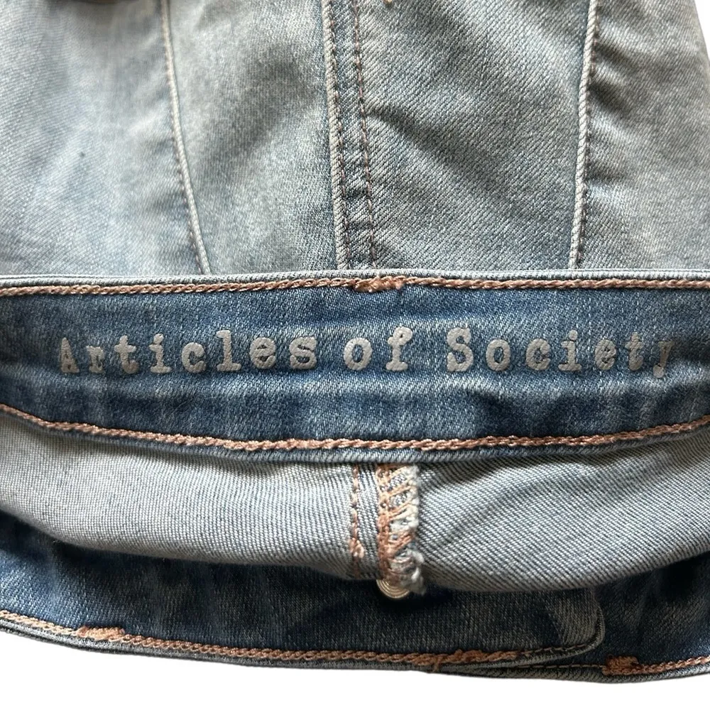 Articles of Society Blue Denim Distressed Stretch Jeans Women’s Size 27 - Image 3
