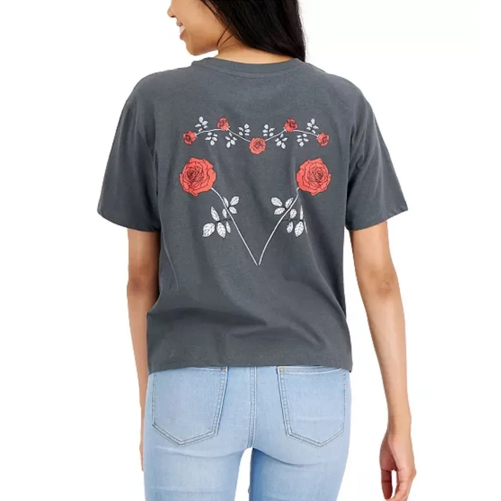 REBELLIOUS ONE ROSE GRAPHIC TEE - Image 2