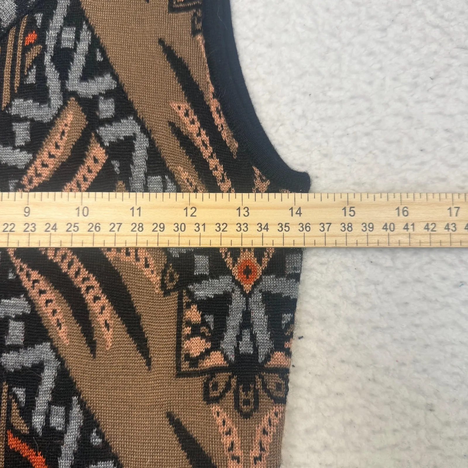 Kerisma Sweater Dress Womens Small Brown Tribal Geometric Bodycon Sleeveless - Image 4