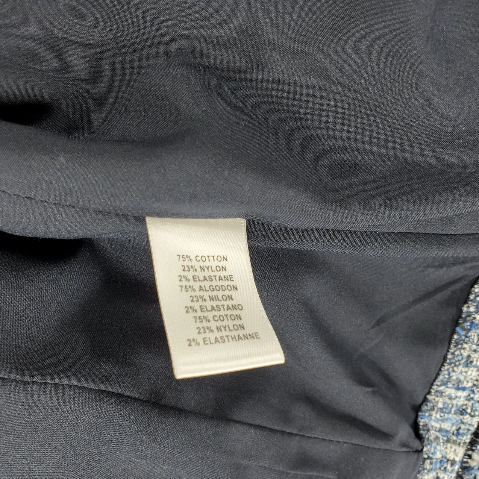 Worth Women's Jacket Sz P Blue Cotton Tweed Sweater Career Boho Lagenlook USA - Image 4