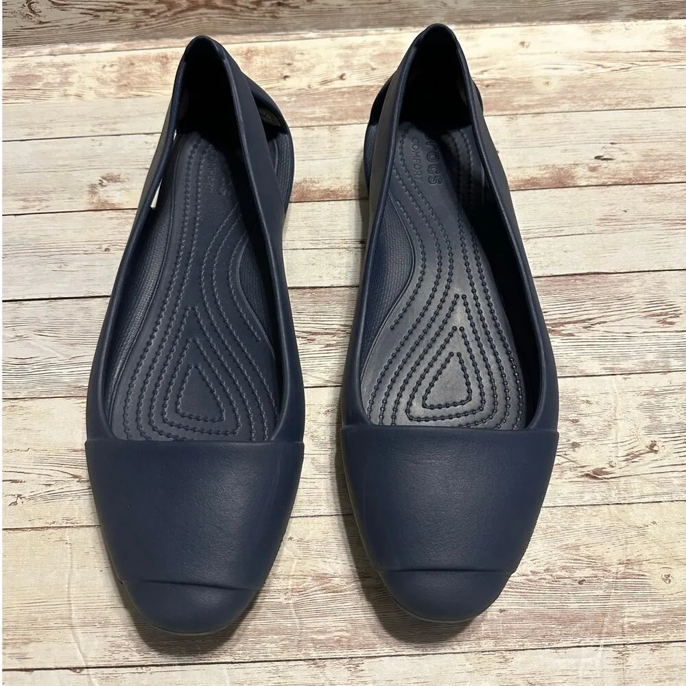 Crocs Sloane Flats Shoes Women's Size 11 Navy Blue Comfort Rubber NWOT - Image 2