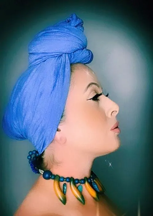 60x42” Lilac stretchy cloth hair wrap - Image 2